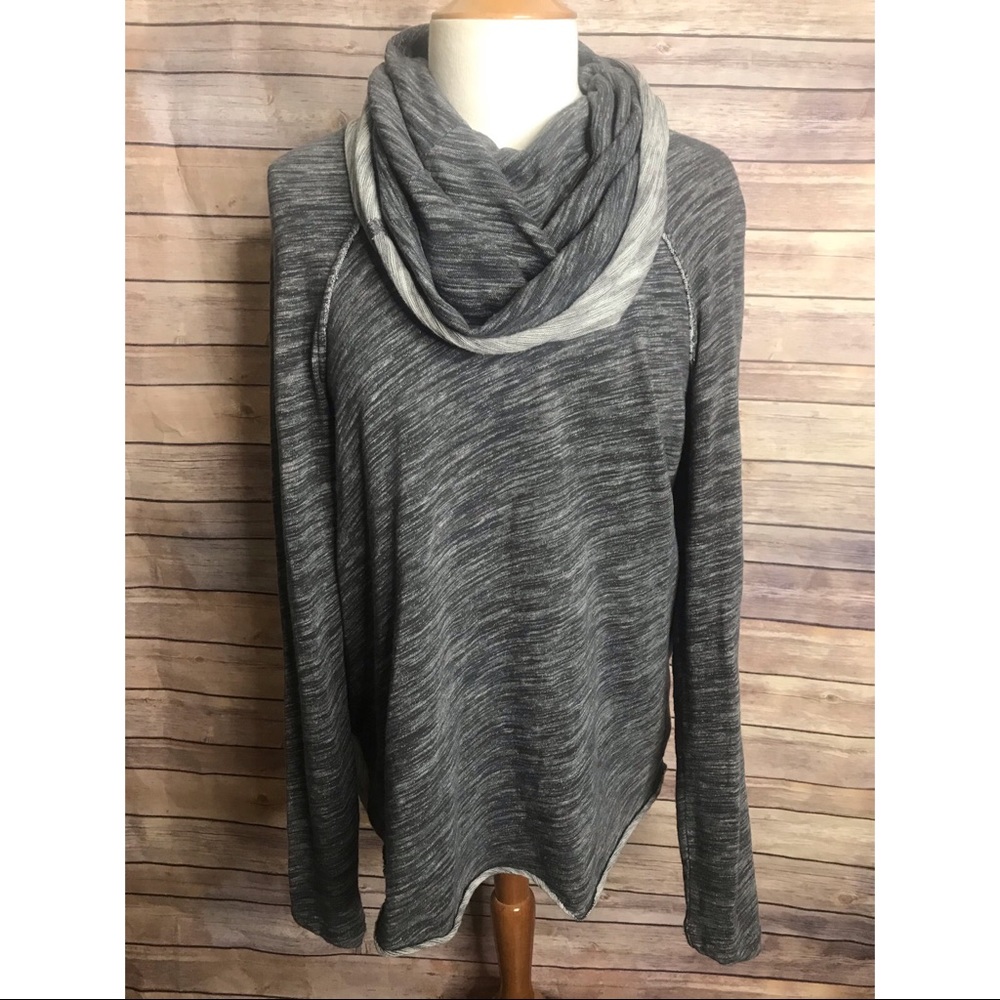 Free People Beach Gray Cowl Neck Pullover Sweater